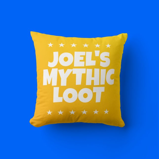 Mythic Loot Gamer Gult White Boys Namn Kudde (Skapare uppladdad)