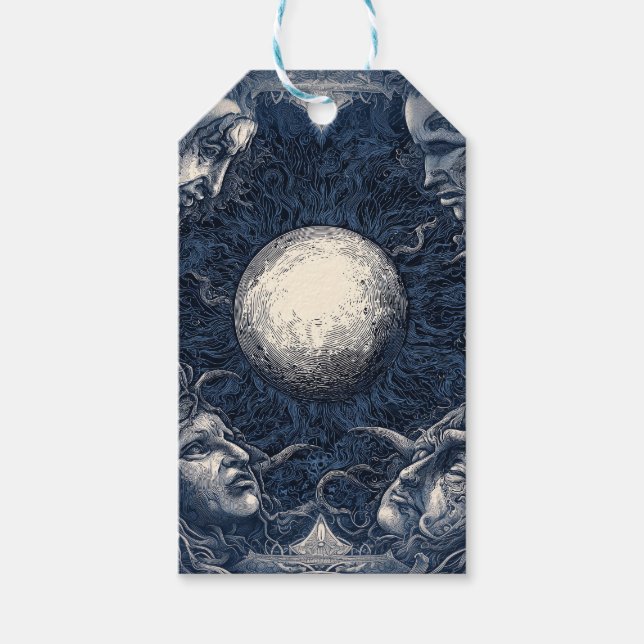 Mythic Måne avrundat till fyra Ansikte Presentetikett (Framsidan)