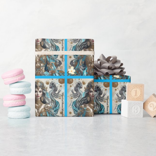 ’Mythic Oceanus’ Presentpapper (Baby Shower)