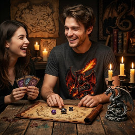 Mythic Realms Fire Dragon Graphic T Shirt