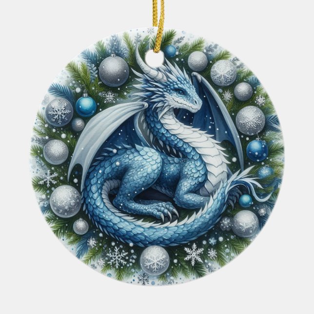 Mythic Wreathkeepers of Winter Julgransprydnad Keramik (Framsidan)