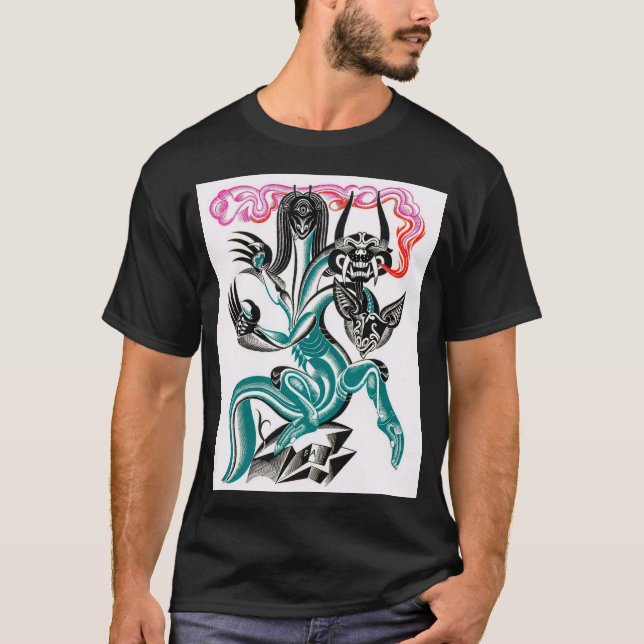 Mythical 3 med huvud drake t shirt (Framsida)