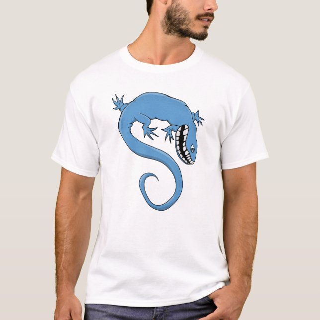 Mythical and fantastical Blue Creature T Shirt (Framsida)