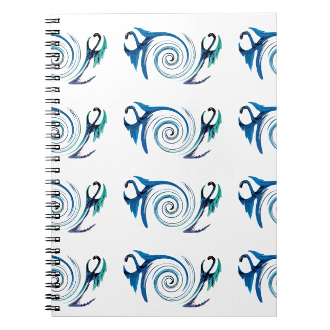 Mythical Animal Blue Dragons Anteckningsbok Med Spiral (Framsidan)