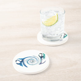 Mythical Animal Blue Dragons Underlägg Sandsten