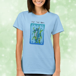 Mythical Aqua Blue Sea Dragon Vågigt Blue Ram T Shirt