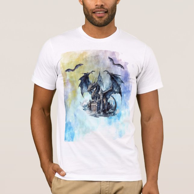 Mythical Black Flies Dragon T-Shirt (Framsida)