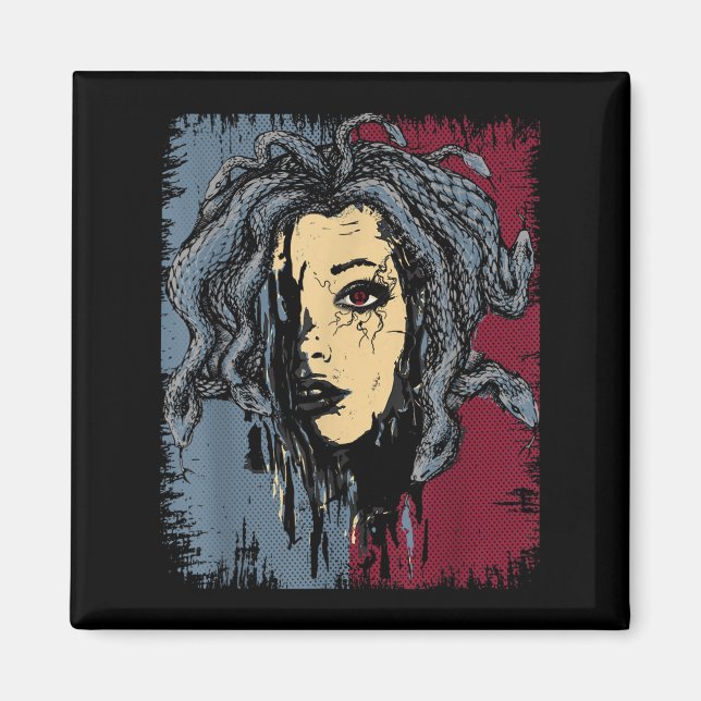 Mythical Creatusa Medusa Grekiska mythology Gorgon Magnet (Framsidan)