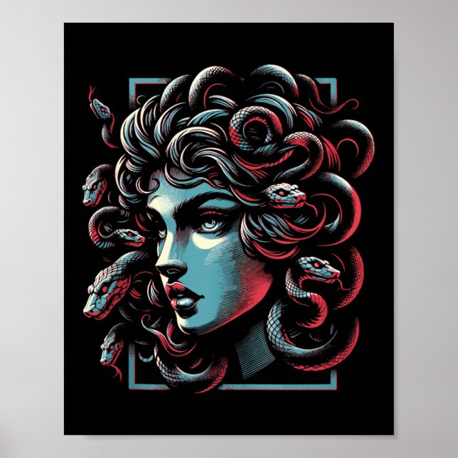 Mythical Creatusa Medusa Grekiska Mythology Gorgon Poster (Framsidan)