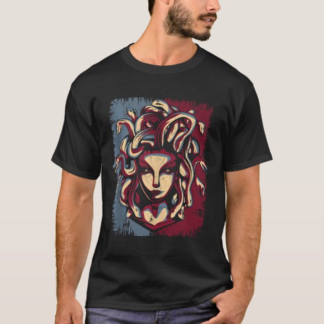 Mythical Creatusa Medusa Grekiska Mythology Gorgon T Shirt (Framsida)