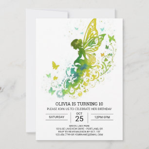 Mythical Cute Fairy Birthday Inbjudningar