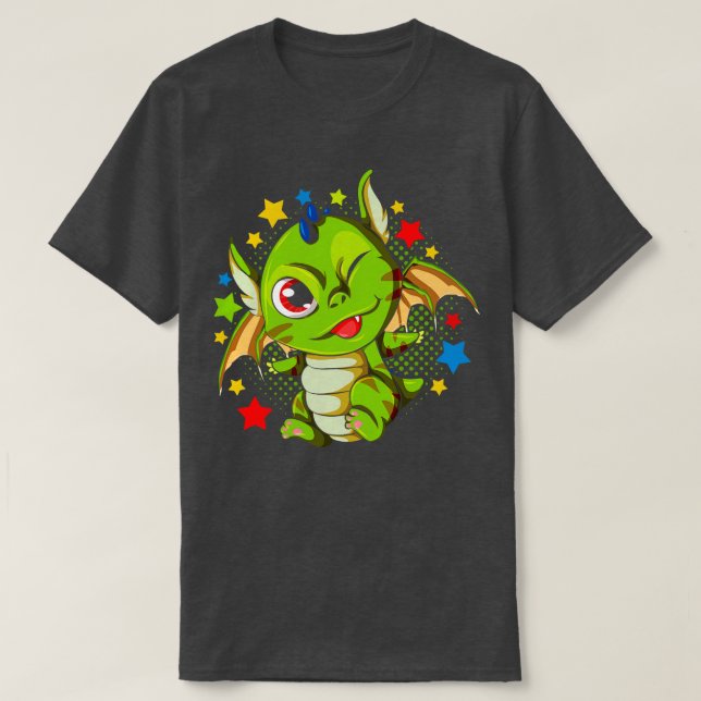 Mythical Dragon Fantasy Creature Cute Dragon T Shirt (Design framsida)