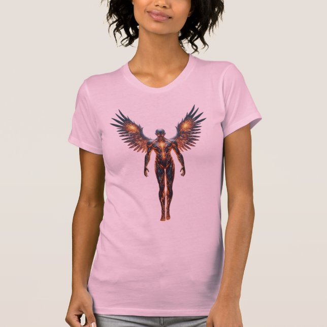 Mythical Fire God Angelic Warrior T Shirt (Framsida)