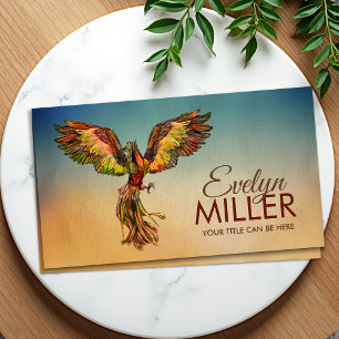 Mythical Fire Stigning Phoenix Bird Visitkort