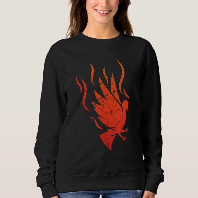 Mythical Firebird Phoenix Fire Flames Legend Bird T Shirt (Framsida)