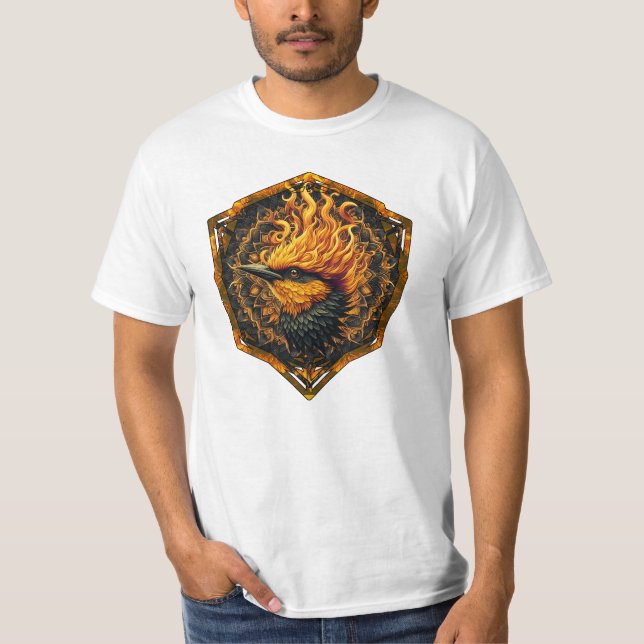 Mythical Flame Bird T Shirt (Framsida)