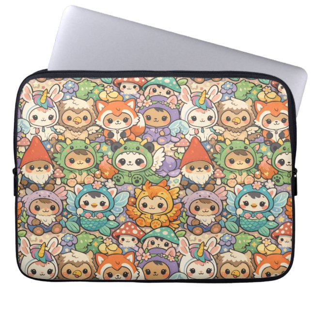 Mythical Friends Parade | Cute Pastel Magic Laptop Fodral (Framsidan)
