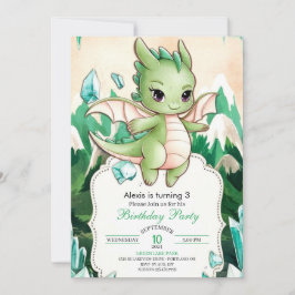 Mythical Kids Dragon Birthday Inbjudningar