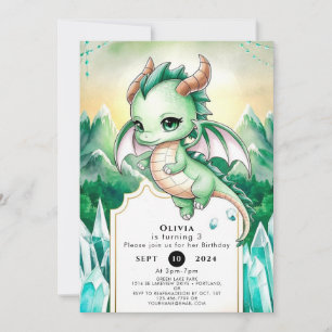 Mythical Kids Dragon Birthday Inbjudningar