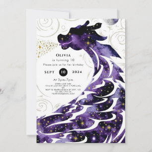 Mythical Lycklig Dragon Birthday Inbjudningar
