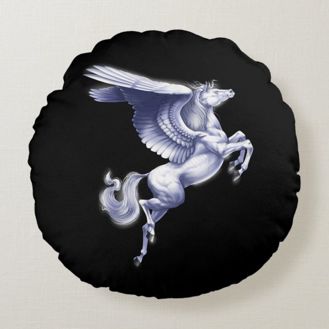 Mythical Pegasus Rund Kudde (Framsidan)