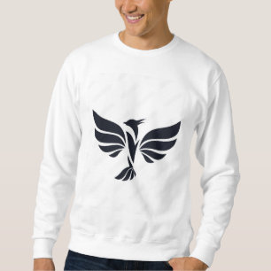 Mythical Phoenix Bird Stigning Logotyp Black Sweat Lång Ärmad Tröja