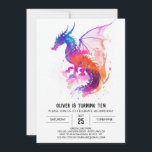 Mythical Printable Kids Dragon Birthday Inbjudningar<br><div class="desc">Anpassa din firande med våra mytiska utskrivbara barn som bjuder ut på födelsedagen. De här inbjudningarna är inte bara kort, de är kanvaser som uppmanar dig att utforma en födelsedagserfarenhet fylld med mytiska underverk. De vackra teckningarna av drakar, som är riktade mot en fantasifull bakgrund, skapar en stämning av oskuld...</div>