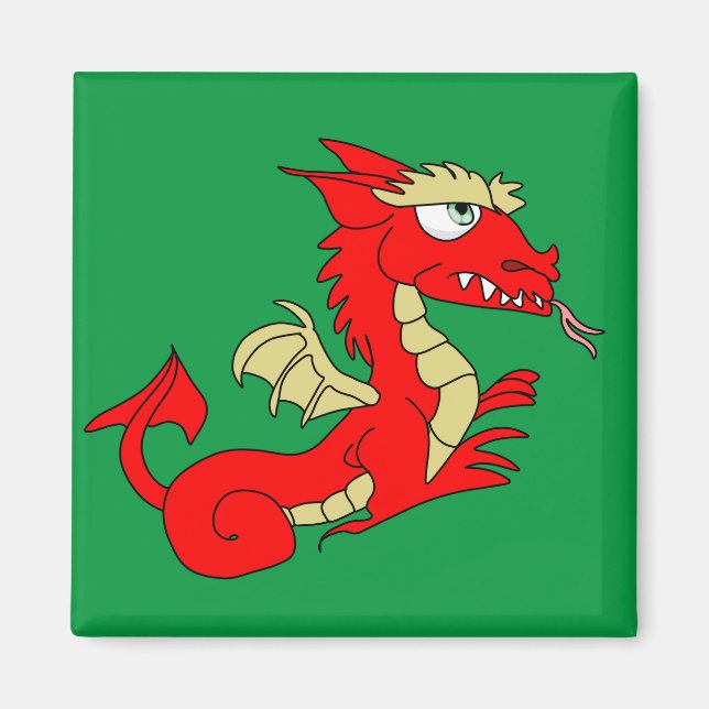 Mythical Red Wyvern Magnet (Framsidan)
