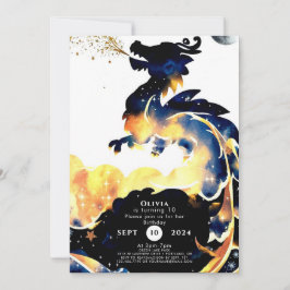 Mythical Roligt Dragon Birthday Inbjudningar