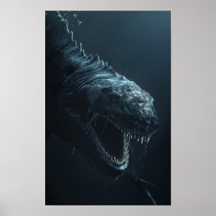Mythical Sea Creature Poster - 1 000 meter lång De