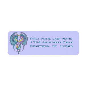 Mythical Seahorse Label Returadress Etikett