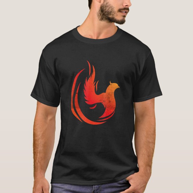 Mythical Stigning Firebird Phoenix Bird Inspiratio T Shirt (Framsida)