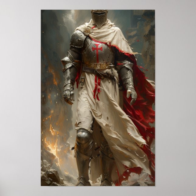 Mythical Templar Knight Poster av Luis Ricardo Fal (Framsidan)