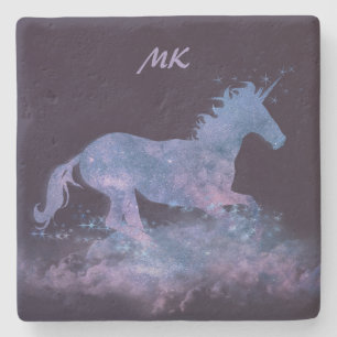 Mythical Unicorn Fantasy Lila Monogrammed Stenunderlägg