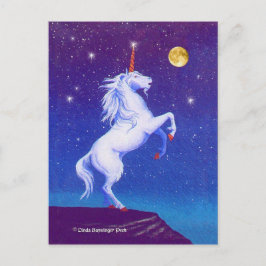 Mythical Unicorn Full Moon Vykort