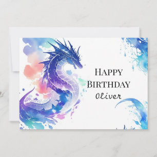 Mythical Whimsical Dragon Birthday Kort