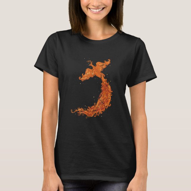 Mythologi Flygande Mythical Fire Bird Phoenix Dist T Shirt (Framsida)