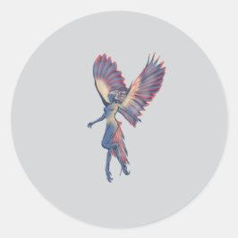 Mythological beast flight Harpy Runt Klistermärke
