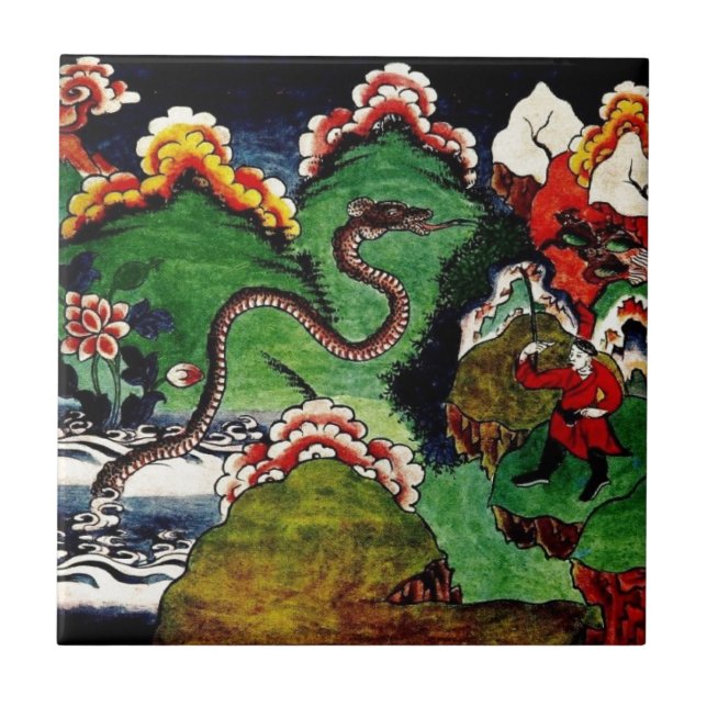 Mythological Dragon Kakelplatta (Framsidan)