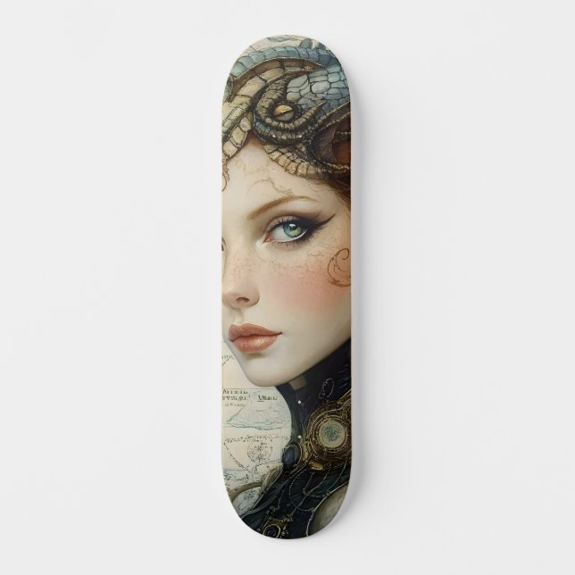 Mythological Dragon Nymph Girly Skate Deck (Framsida)