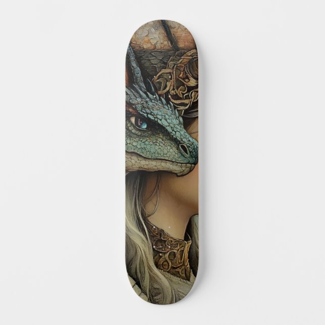 Mythological Dragon Nymph Girly Skate Deck (Framsida)