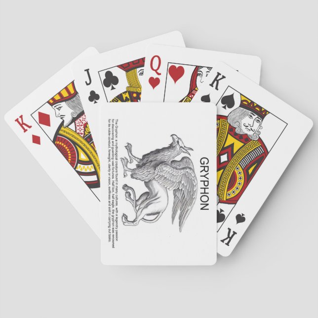 Mythological Griffin Fantasy Illustration Casinokort (Baksidan)
