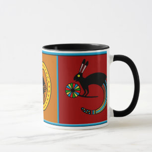 Mythological mugg för Mimbres kultur