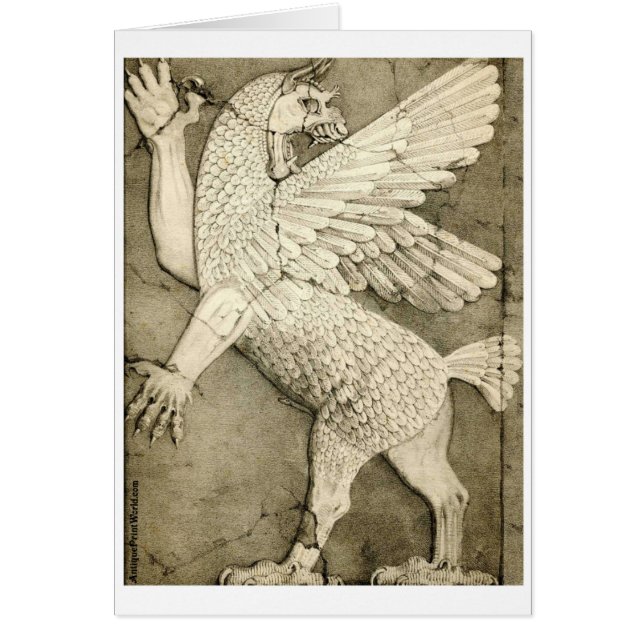 Mythological Winged Figur Hälsningskort (Framsidan)
