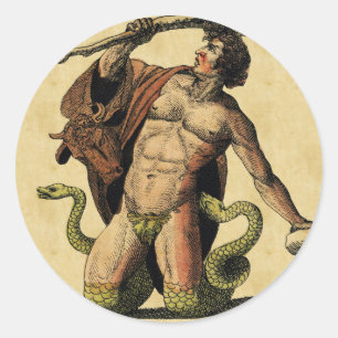 Mythology Education Plate Runt Klistermärke