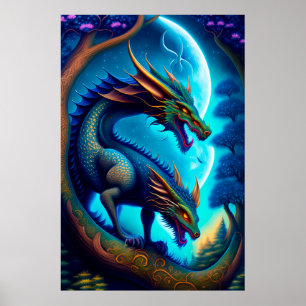 Mytical Dragons Poster