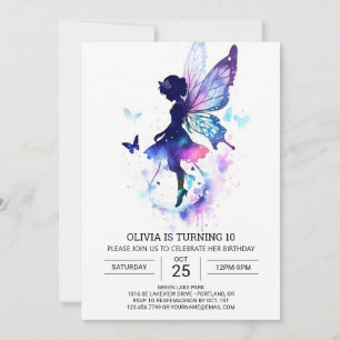 Mytical Elegant Fairy Birthday Inbjudningar