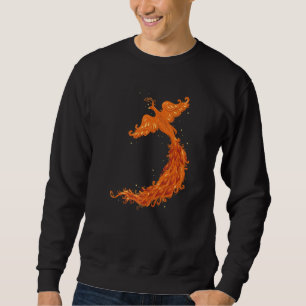 Mytical Legend Flies Phoenix Flames Mytholog Lång Ärmad Tröja