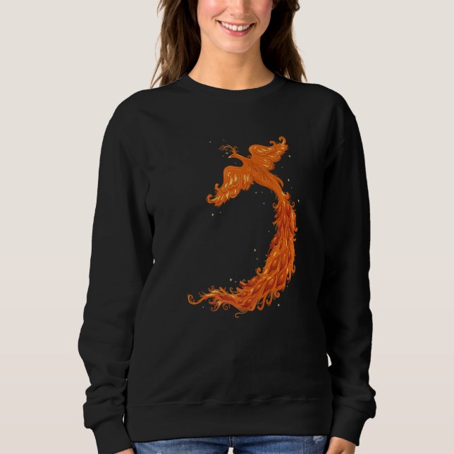 Mytical Legend Flies Phoenix Flames Mytholog T Shirt (Framsida)
