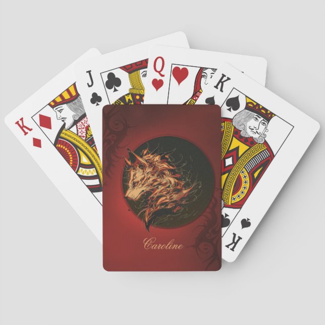Mytiker fantasi-djur casinokort (Baksidan)